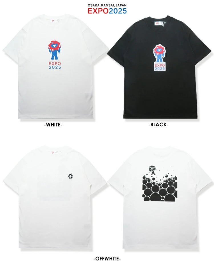 ミャクミャク関連の４種類のTシャツ画像