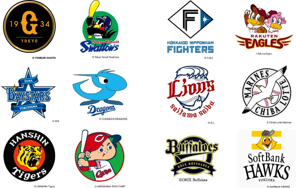 プロ野球12球団のロゴマーク