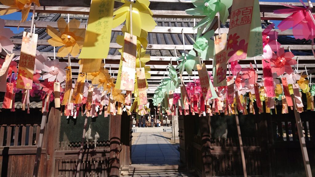 華やかな風鈴近景