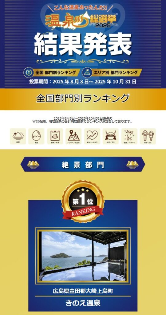 温泉総選挙サイトから絶景部門第一位の画像
