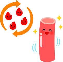 血管弾力度改善をイメージしたイラスト