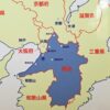 関西の中での堺県の範囲を色分けした地図