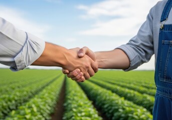 農家と消費者が握手している画像